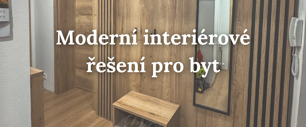 moderní interiér Ostrava, obývací stěna na míru, předsíňový nábytek, lamelové prvky, ENPF s.r.o., kvalitní materiály, Dub Halifax, interiérový design.